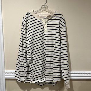 GAP Striped Button Up Crewneck